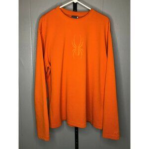 Vintage Spyder Ski Big Print Embossed Widow Spider thermal Long sleeve sz LG/XL